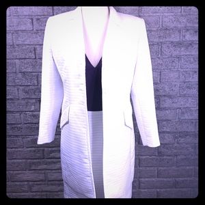 Le Suit Petite White Skirt Suit
